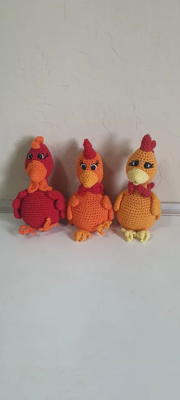 Galinhas em amigurumi - Cocoricó