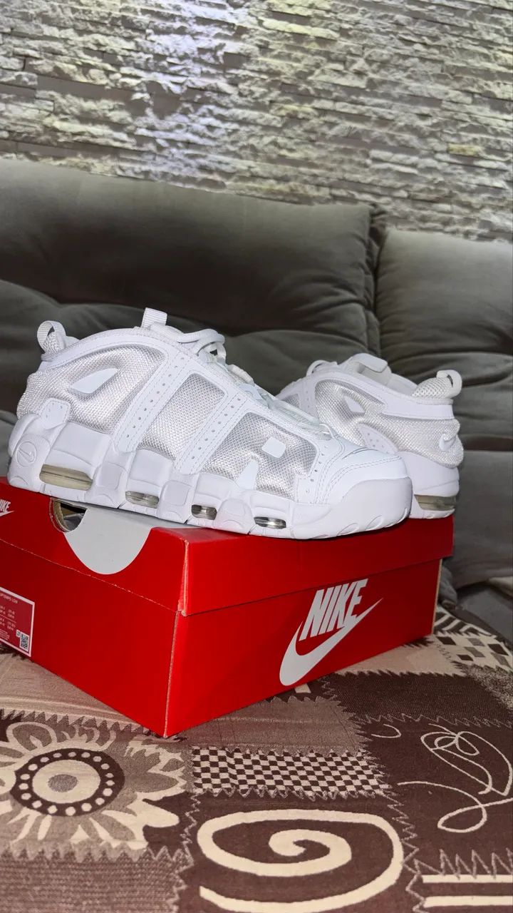 Nike uptempo branco original usado 3 vezes - Foto 3