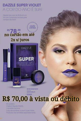 Kit maquiagem Dazzle super violeta - Foto 3
