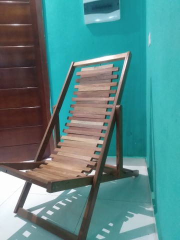 Cadeira espreguiçadeira em madeira  - Foto 4