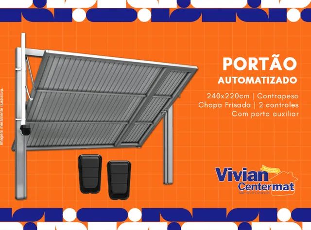 Portão de Garagem Automatizado 240x220cm Maxiaço