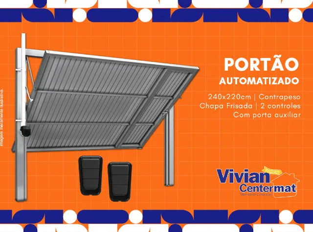 Portão de Garagem Automatizado 240x220cm Maxiaço