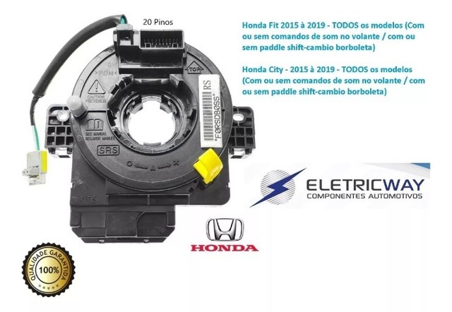 Fita Cinta Airbag Honda Fit City 2015 à 2019 Todos - 1710074