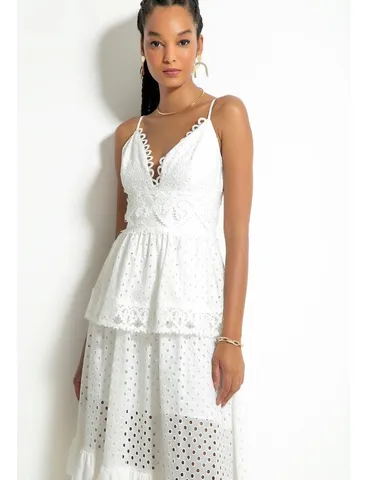 VESTIDO LONGO LOUISE OFF-WHITE