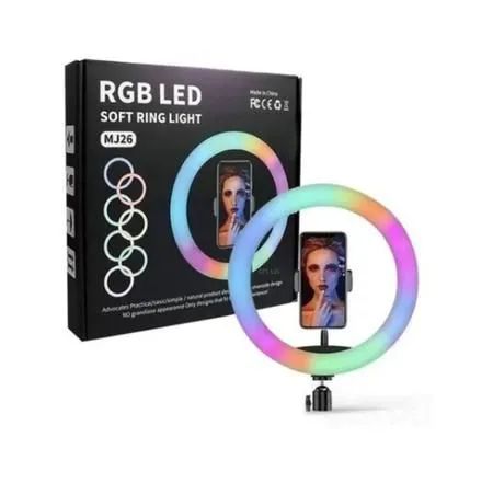 Ringhlight 26CM RGB 16 Cores + Tripé 2.10M - Foto 3