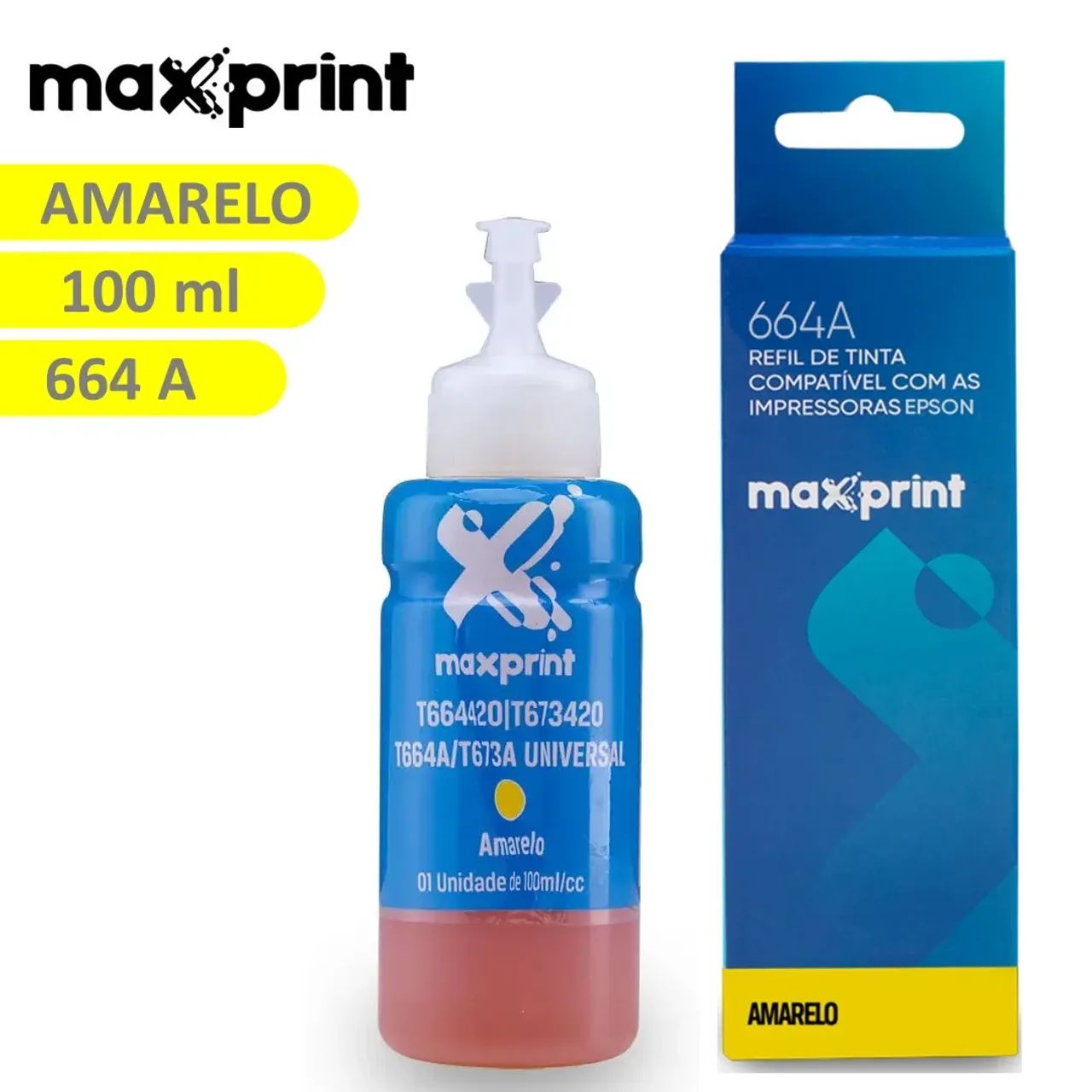 Tinta de Impressora Epson 664 Amarela Compatível L100 L110 L120 L200?