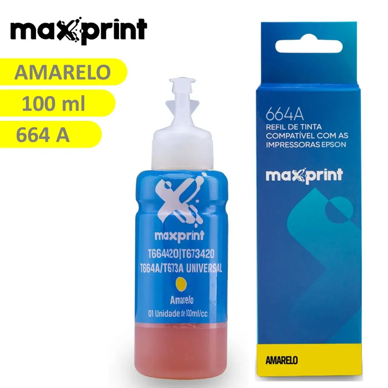 Tinta de Impressora Epson 664 Amarela Compatível L100 L110 L120 L200?