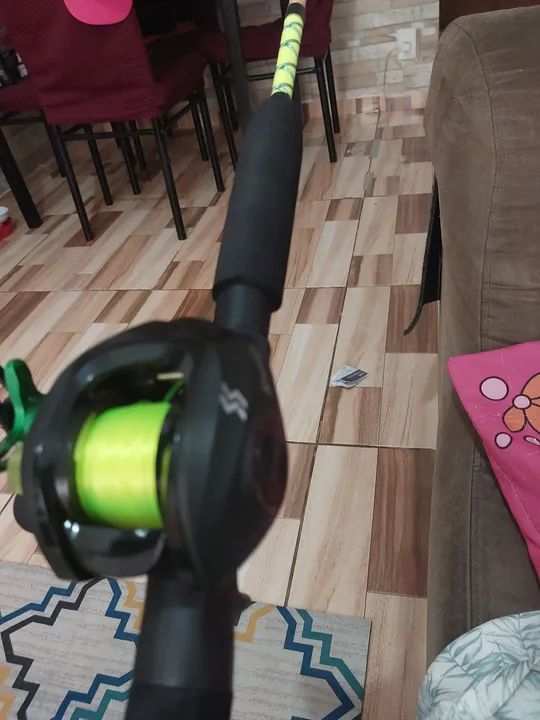Kit Pesca Completo Tamba Carretilha com Vara 2.00m 50 Libras com Linha 0.37, nunca usado - Foto 5