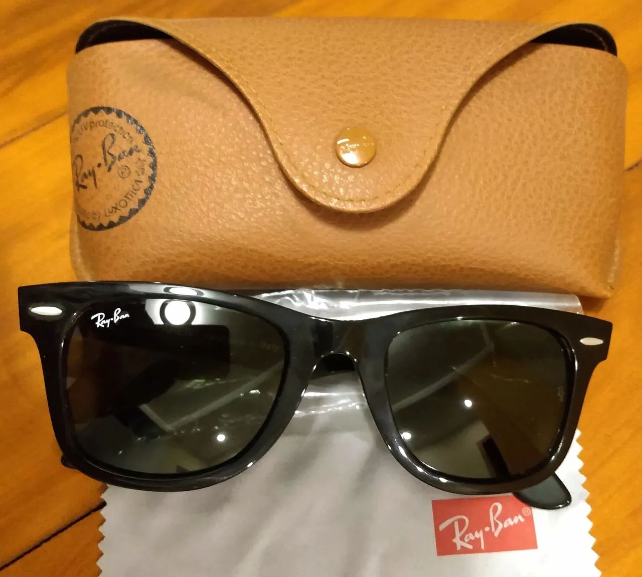 Óculos de Sol Ray-Ban original - Wayfarer preto - Foto 3