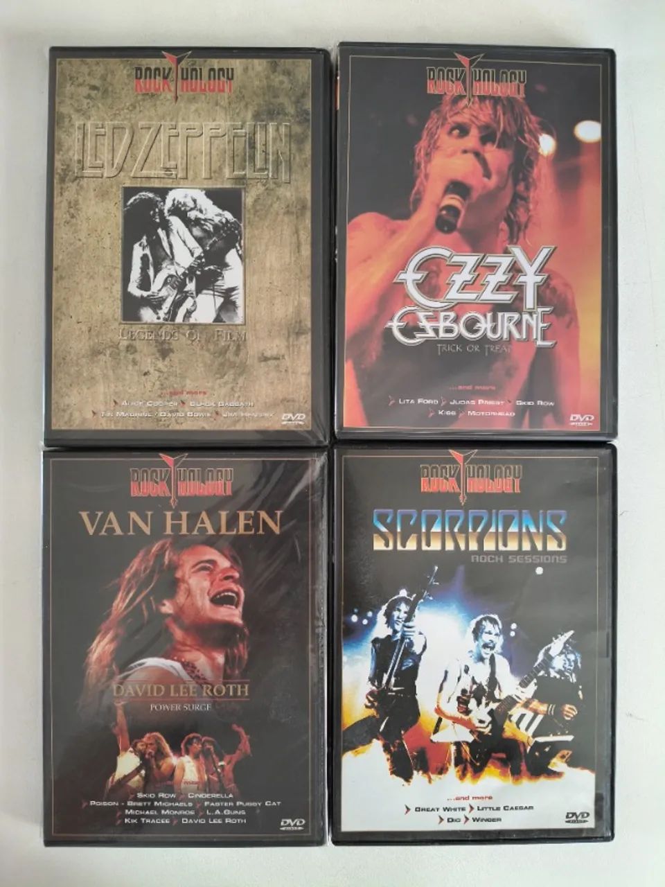 DVDs Rockhology (Led Zeppelin, Ozzy, Scorpions, Van Halen)