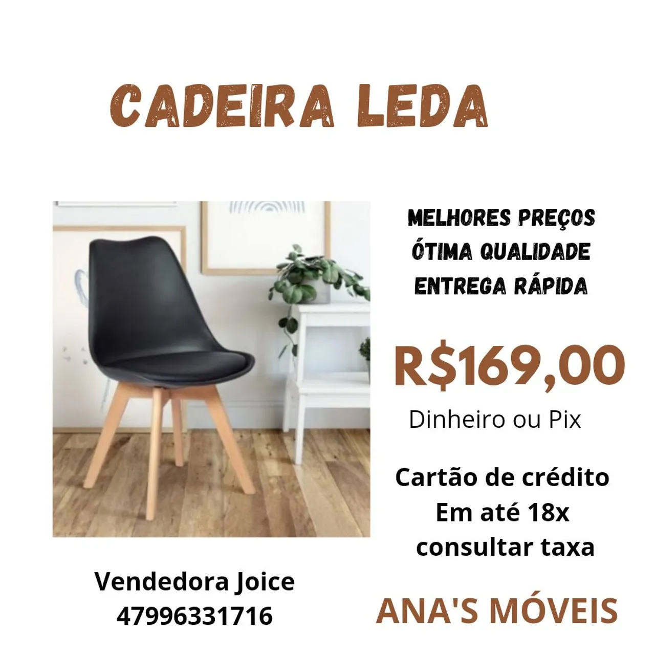 Cadeira Leda - Preço Imperdível!