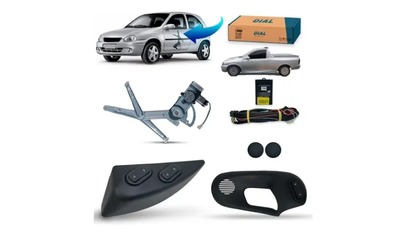 Kit Vidro Elétrico Completo para o Corsa Wind / Pick Up 2 Portas
