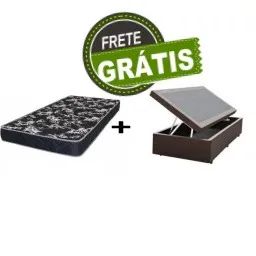 Kit Baú Casal + Colchão Molas Bonnel 24cm