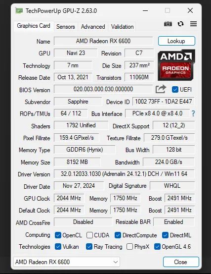  Placa de Video RX 6600 8GB Pulse - Parcelo no Cartão - Foto 4