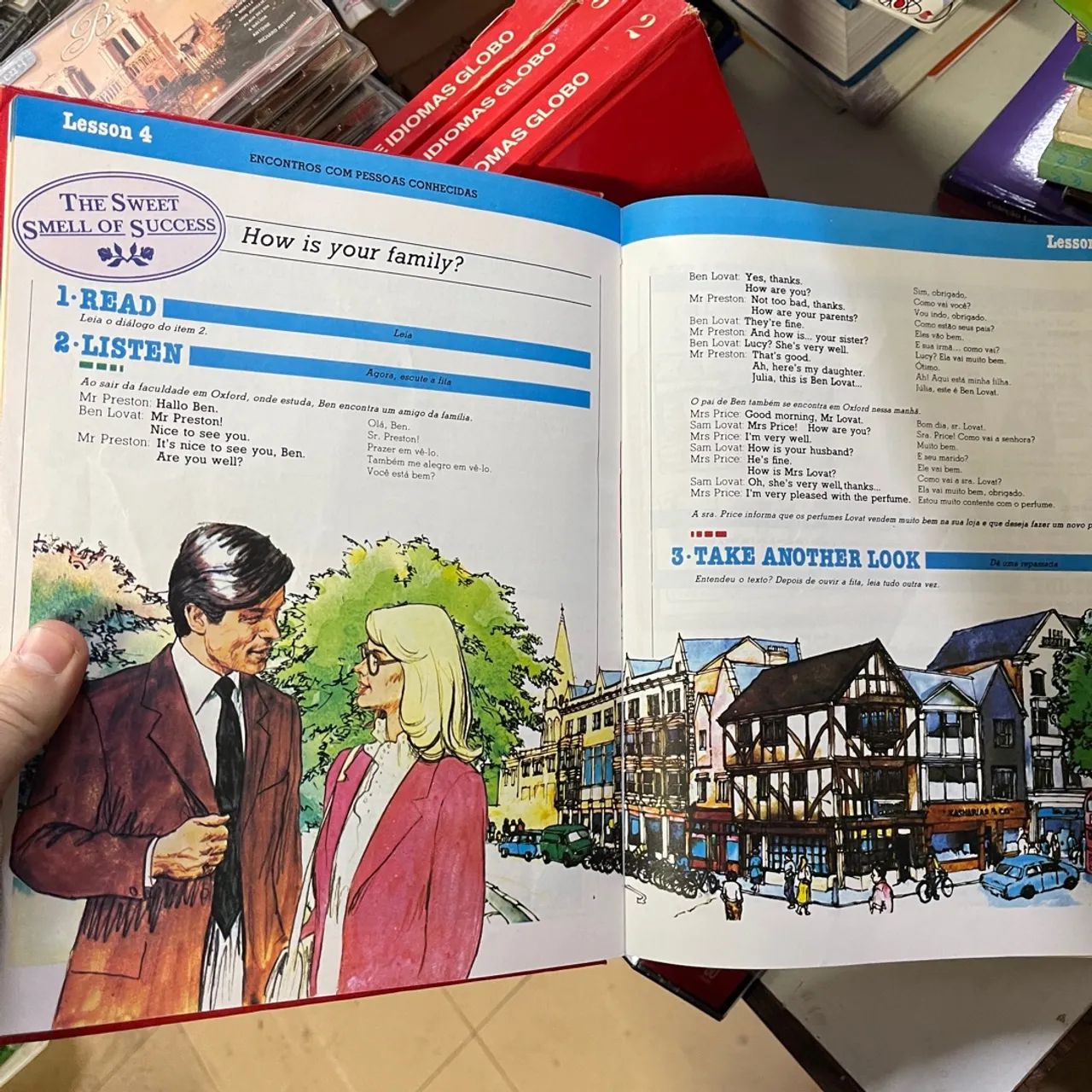 Curso de idiomas Globo inglês completo 4 volumes capa dura com fita k7 caixinha 20 volumes - Foto 3