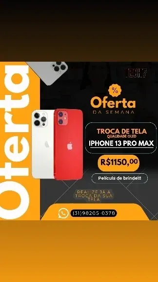 Tela iPhone 13 Pro Max OLED Premium com instalação