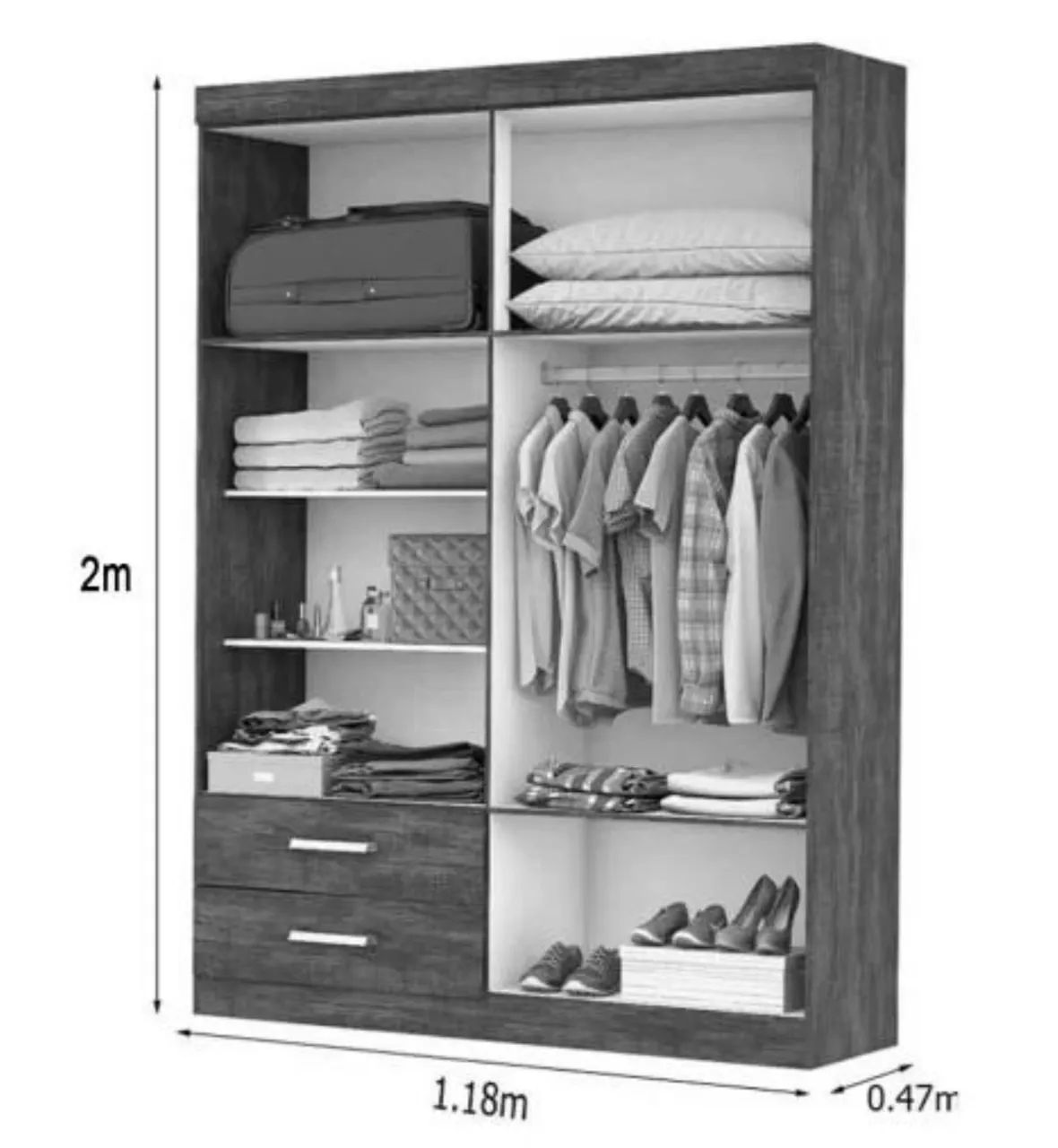 Guarda Roupa 4 portas e 2 gavetas com espelho em Promoção! - Foto 5