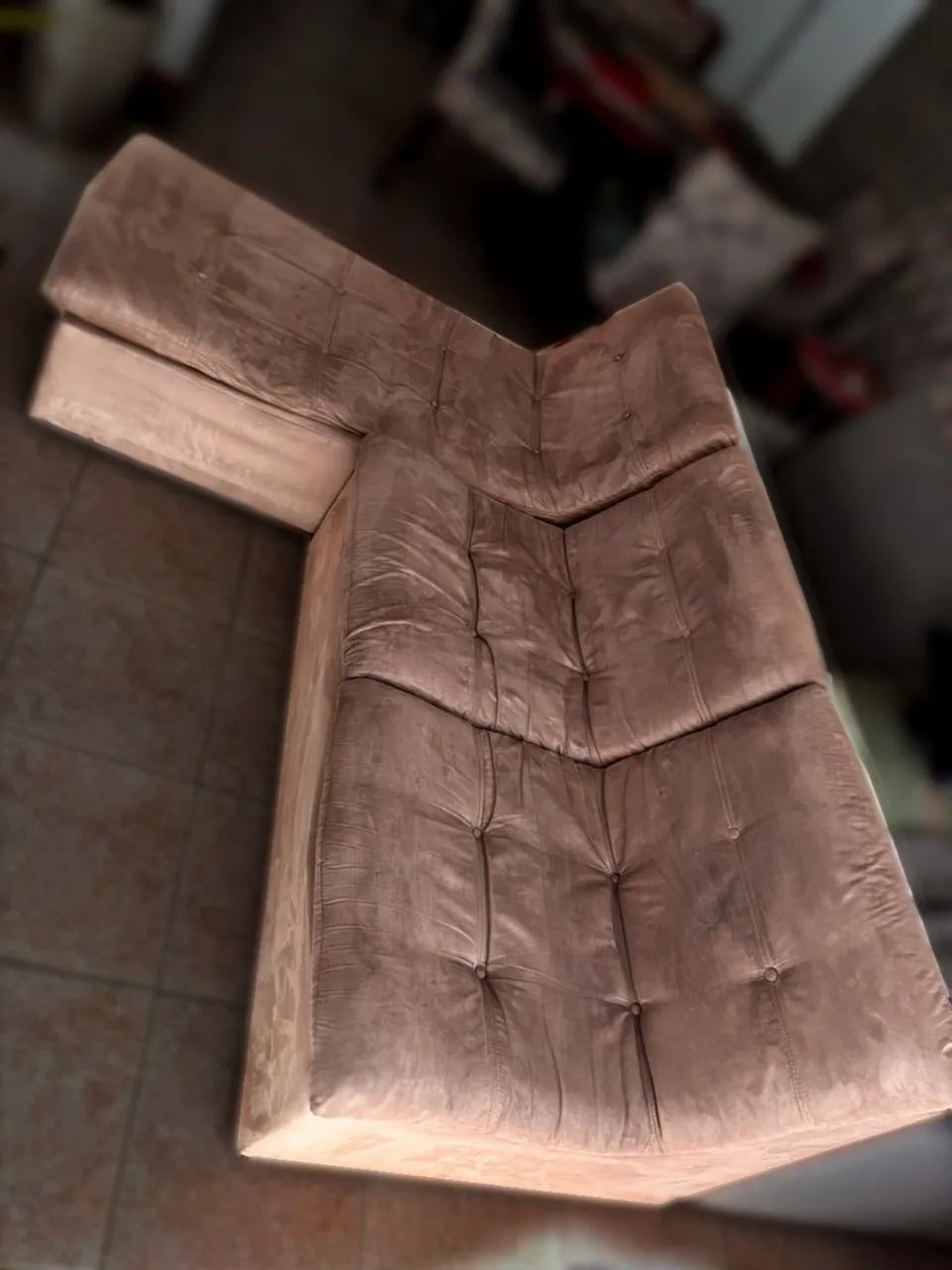 DOAÇÃO: Sofá de Canto Chaise Marrom - Centro Floripa - Foto 4