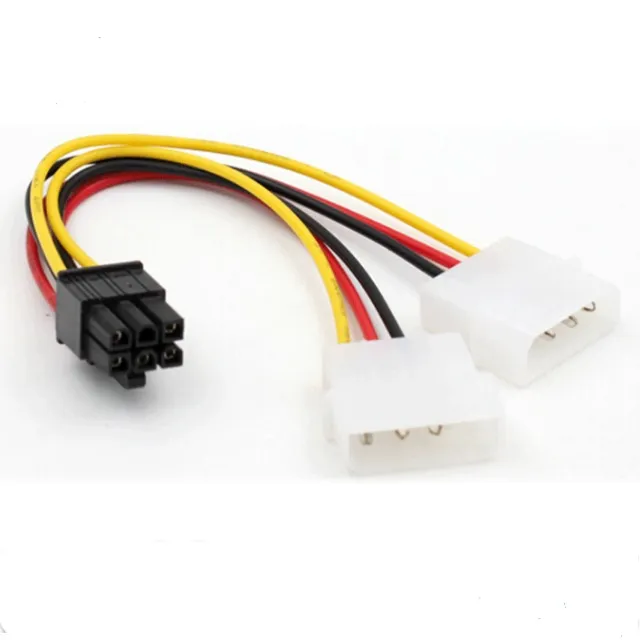 Adaptador de Fonte Para Placa de Vídeo. De Molex Duplo Para PCI-E (6 Pinos)
