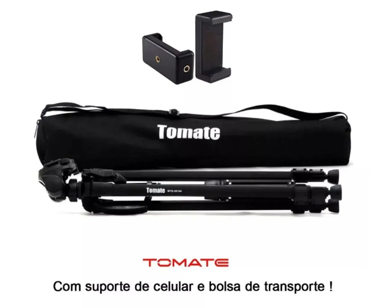 Tripé para Câmera Tomate com Bolsa e Suporte para Celular 1,80