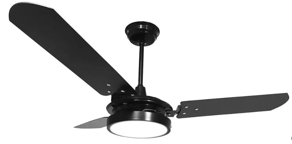 Todas Ventilador de teto Ventex Valen LED com 3 pás de MDF preto estrutura preto