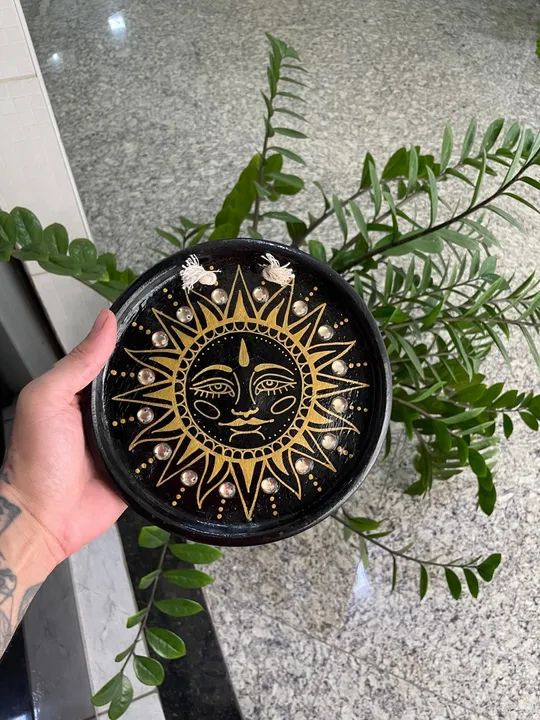 Quadro Decorativo Sol Dourado