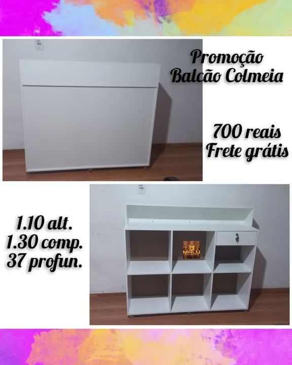 Balcão Colmeia Branco - Novo