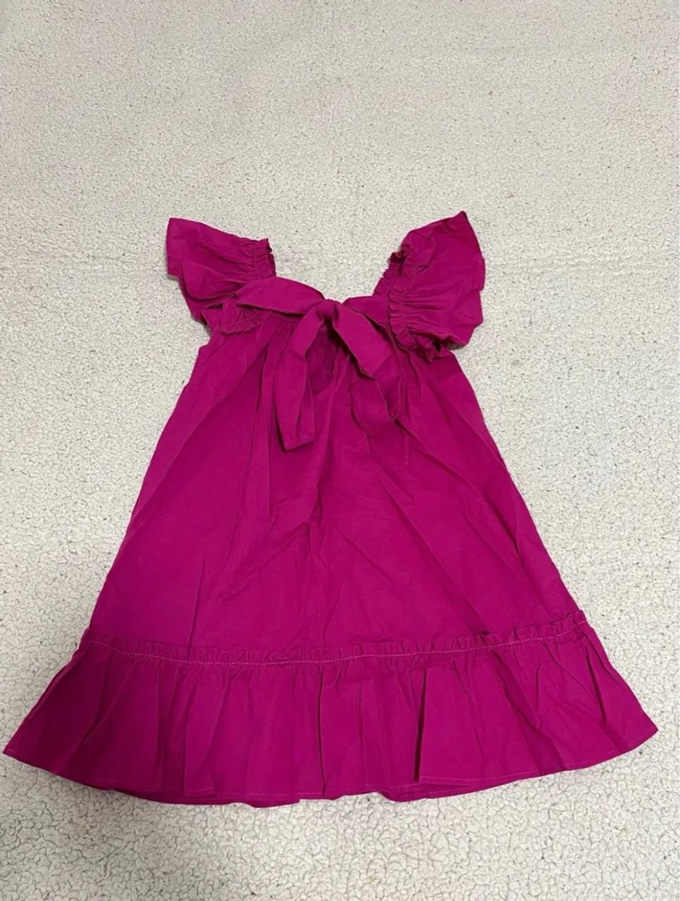 Vestido infantil rosa com babados - Foto 2