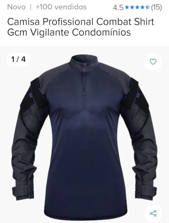Camisa Tática Combat Shirt Profissional  Azul Noturno