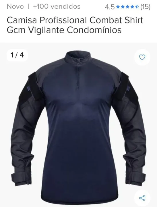 Camisa Tática Combat Shirt Profissional Azul Noturno