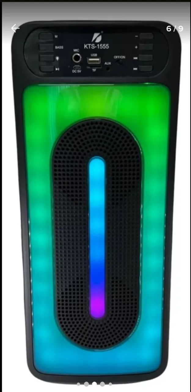Caixa de Som Bluetooth com Luzes RGB - Foto 6