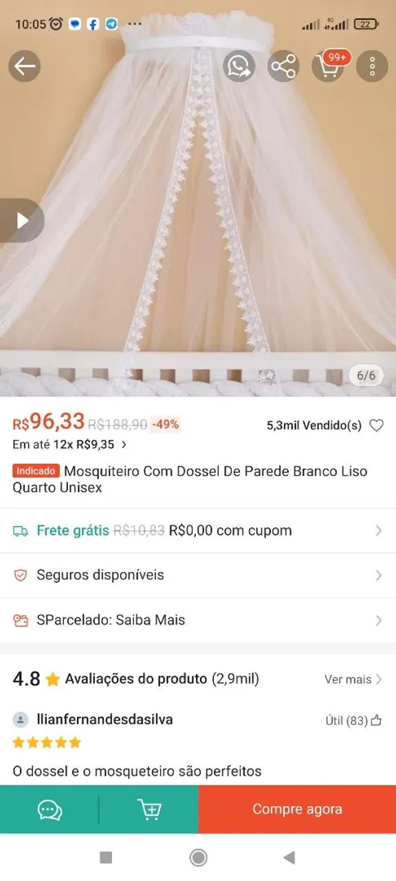 Mosquito Net with White Solid Wall Canopy for Baby64962682378499121