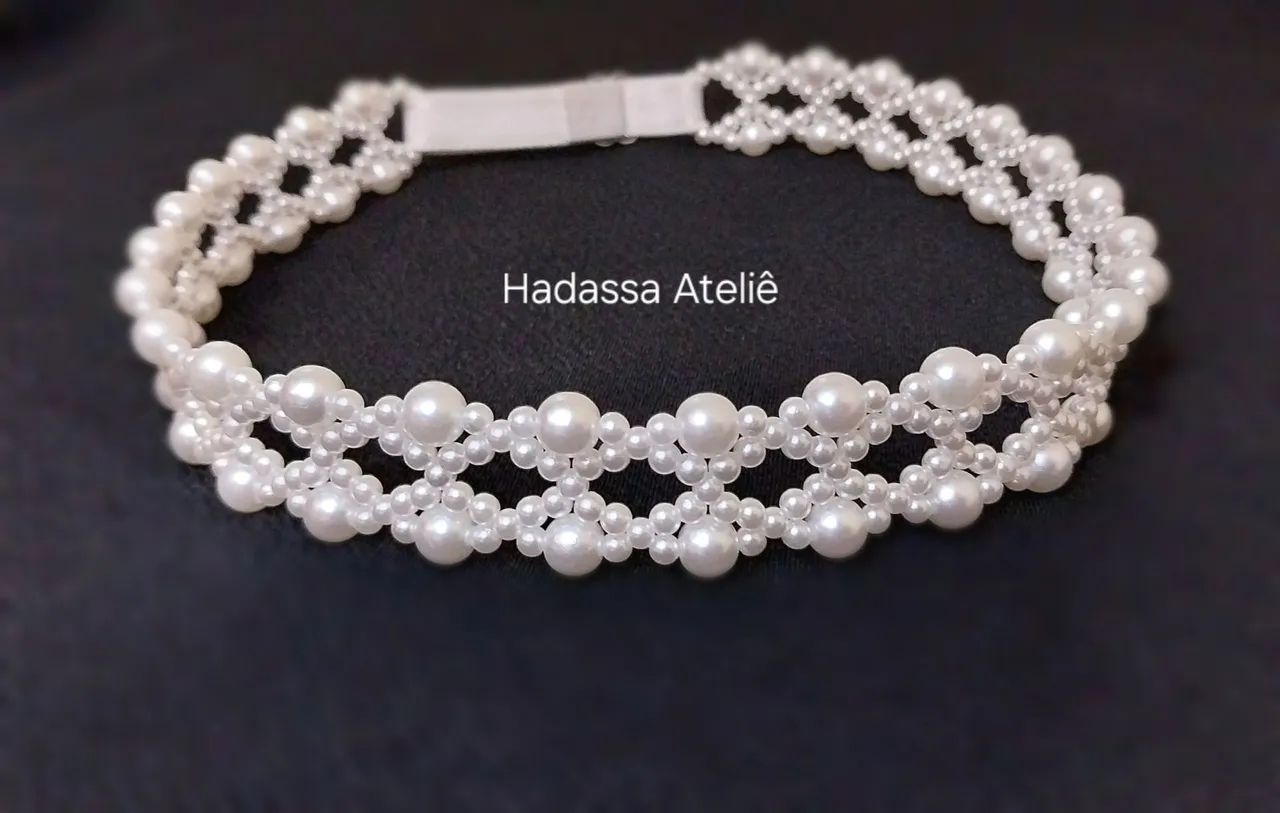 Headband de pérolas para Noivas - artesanal