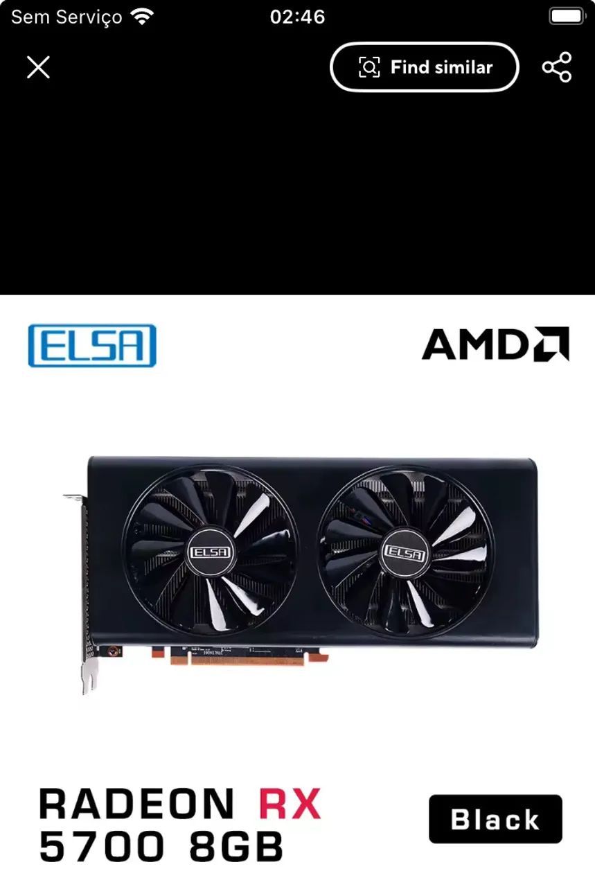 Placa de Vídeo AMD Radeon RX 5700 8GB ELSA Black