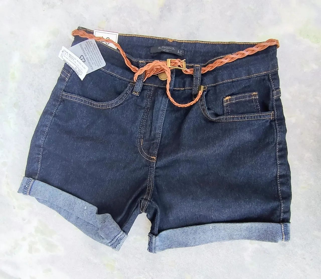 Short Jeans C&A 34 NOVO Com cinto Feminino com Cinto - Foto 3