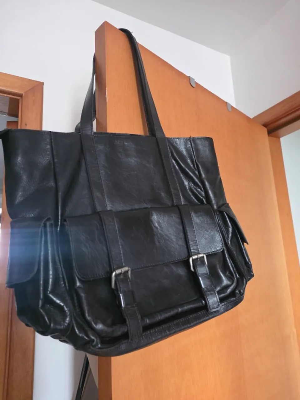 Bolsa de couro preta