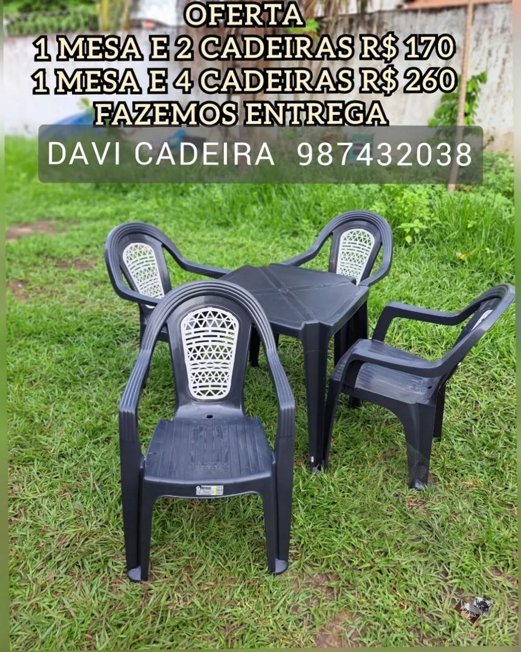 MESA MAIS CADEIRA DE PLASTICO DO JEITO QUE VOCE P PRECISA 