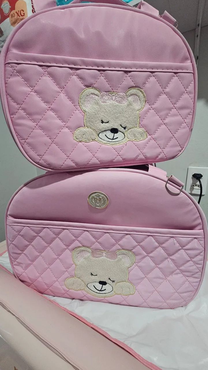 Kit Bolsa Maternidade (Tamanhos G e M) Rosa 