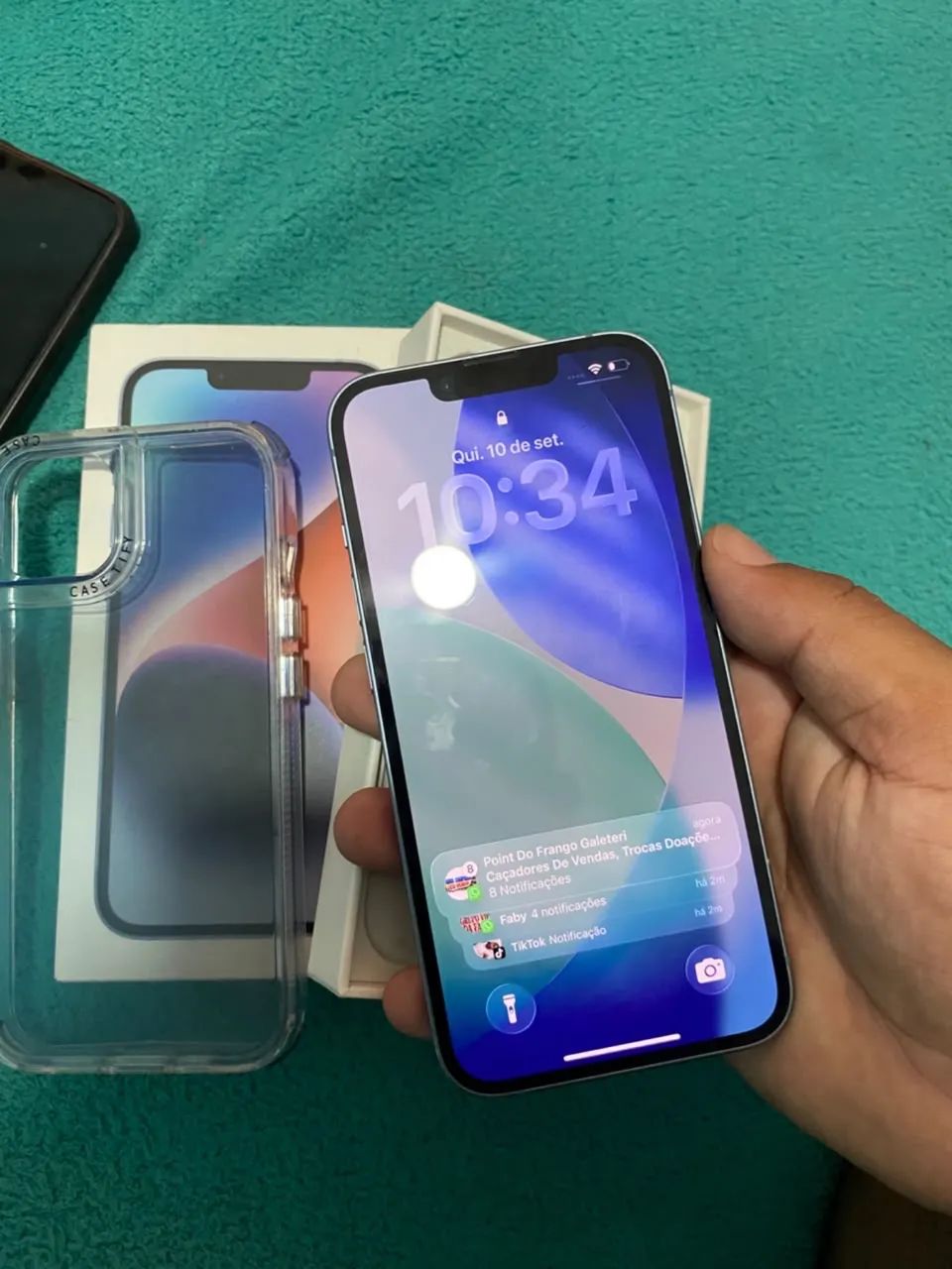 iPhone 14 - Bom Estado / Bateria 75% / Caixa e Capa Inclusos