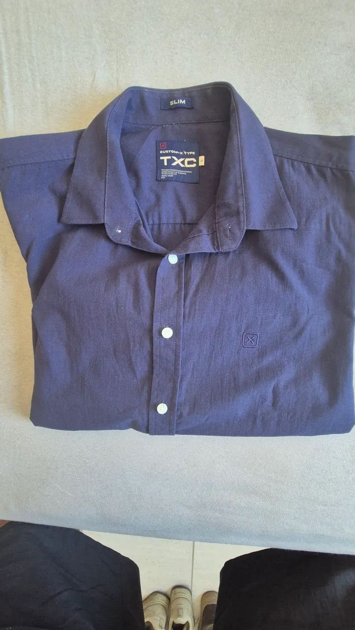 Camisa casual masculina marca TXC semi nova - Foto 3