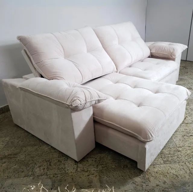 Sofá Retrátil Reclinável Lumiar 2,50 Bege