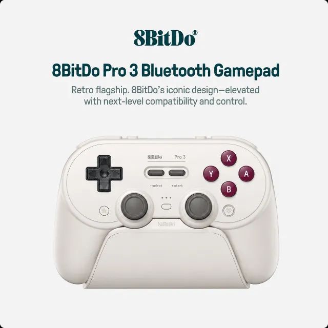 Controle 8BitDo Pro 3 Bluetooth 2.4G USB com Dock G-Classic