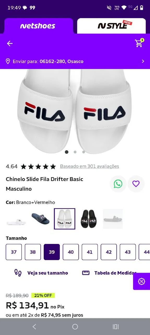 Chinelo FILA 39 - Foto 4