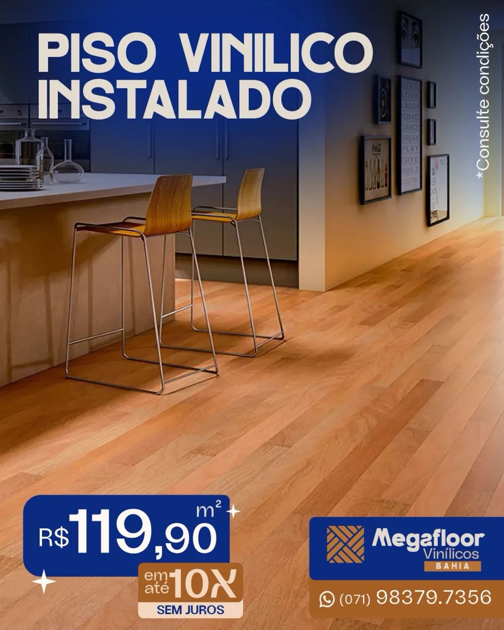 Piso vinílico instalado 