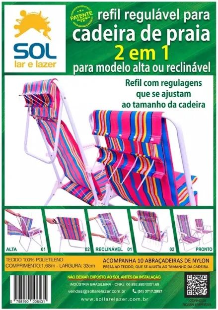 Forro Refil para cadeira de praia 