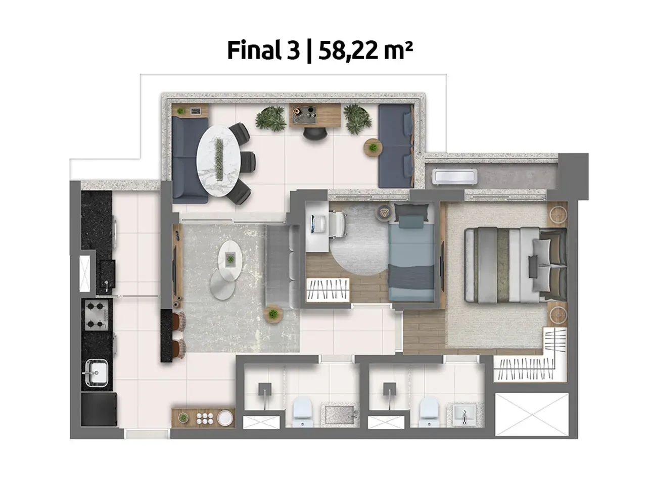 PLANTA 58m²