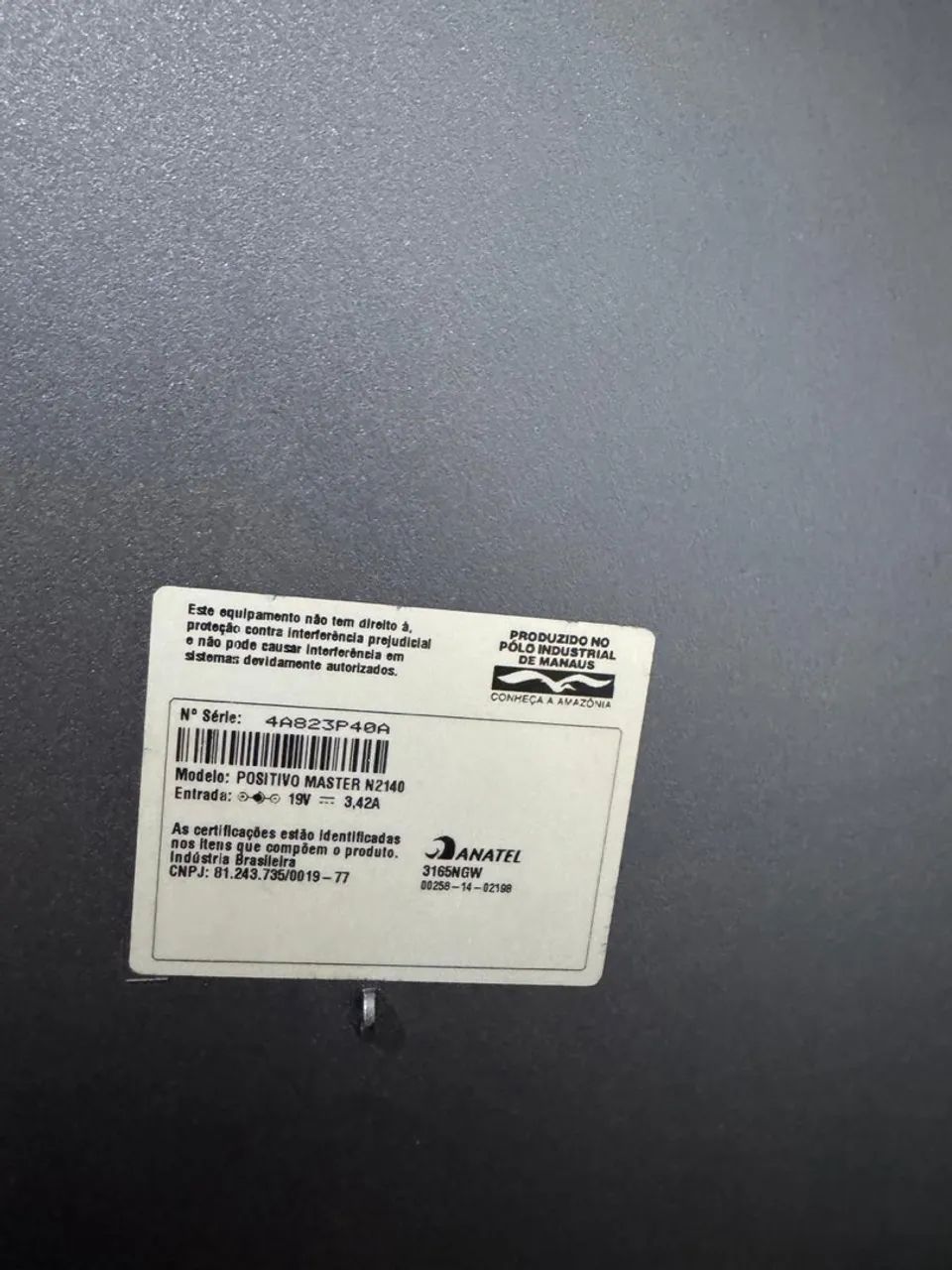 Vendo notebook positivo master N2140