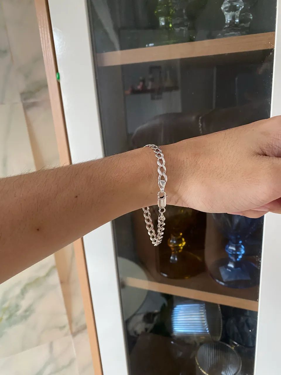 Pulseira de prata 6mm 21cm