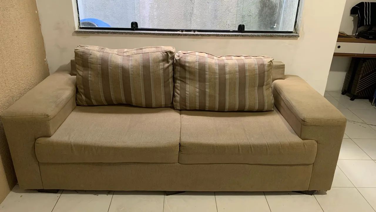 Sofá de 3 lugares fixo - 2,15m - tecido linho - Foto 2