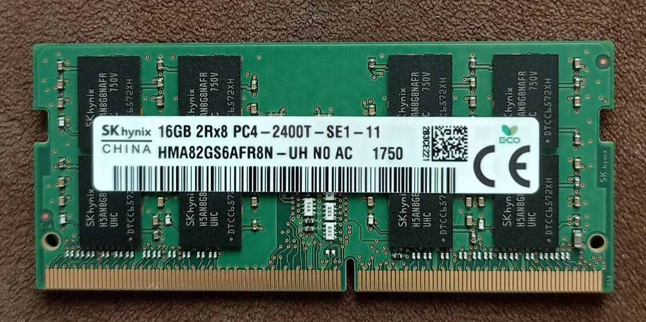 Módulo de memória RAM 16GB DDR4 2400T, notebook 100% funcionando.